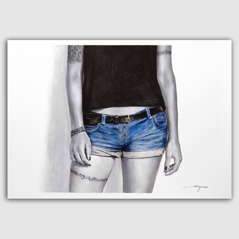 Blue jeans - Oli sobre paper